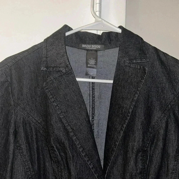 Y2K Bisou Bisou dark jean blazer size 8 - Picture 2 of 8